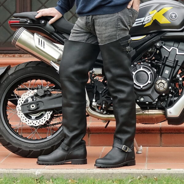 Classic Biker Thigh High Boots - Image 9
